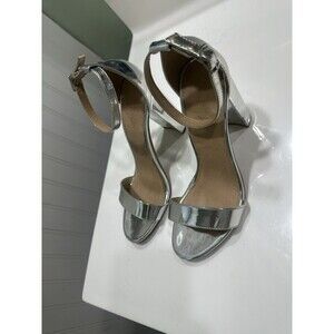 Charlotte Russe 4 Inch Heel Silver Metallic Size 7 Glam Disco NYE